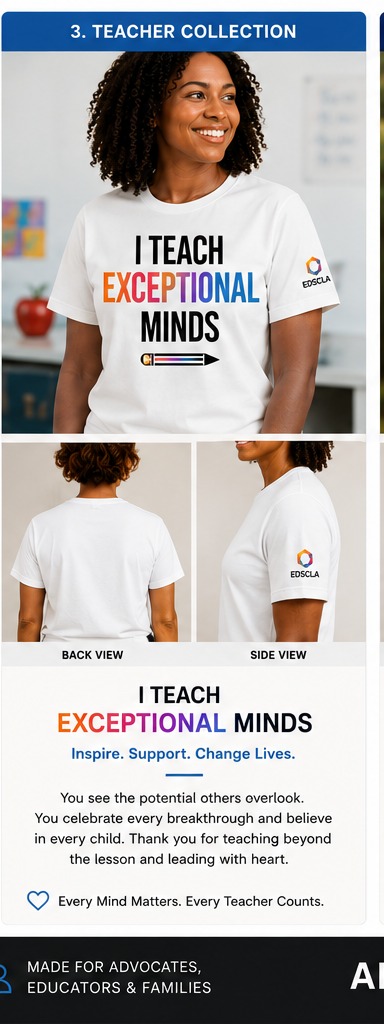 I Teach Exceptional Minds teacher collection shirt